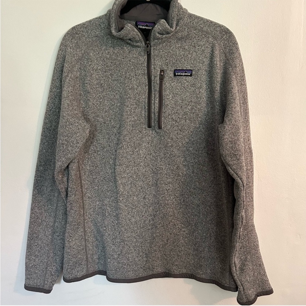 Patagonia grey Better Sweater 1/4 zip pullover Sz Large